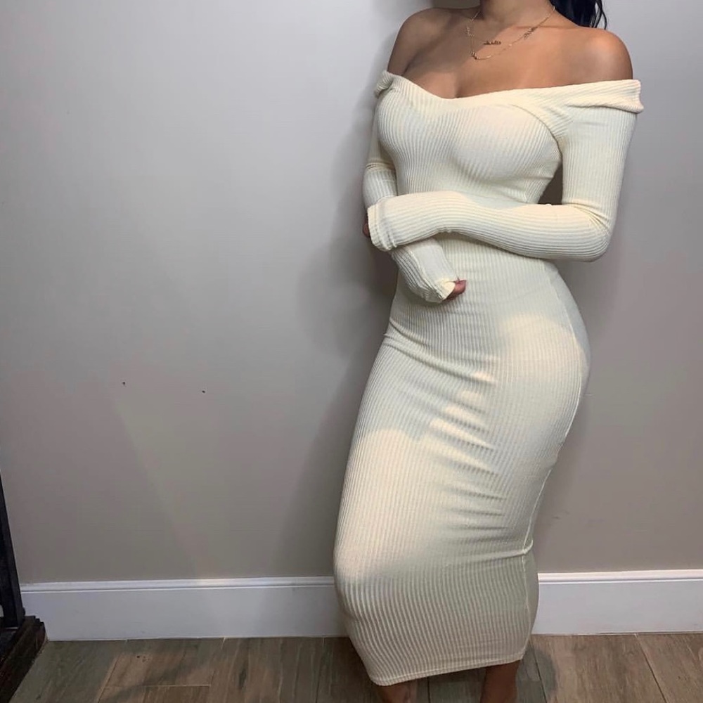 Oh Polly “Walk the Walk” Dress In Cream